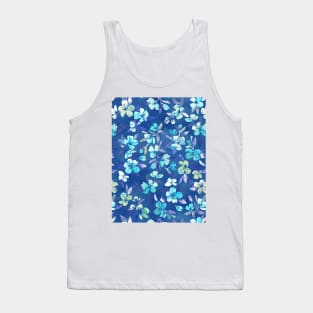 Grown Up Betty - blue watercolor floral Tank Top
